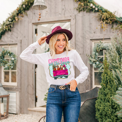 Christmas on the Farm Sublimation Design PNG Digital Download Printable Christmas Farm Cows