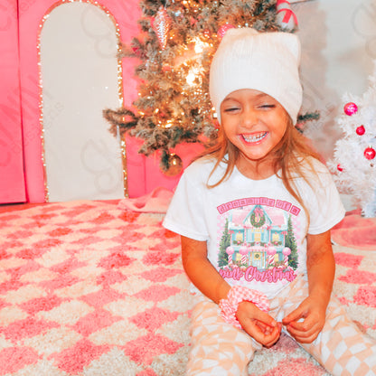 Dreaming of a Pink Christmas Sublimation Design PNG Digital Download Printable Candy Pink Christmas