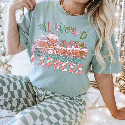 Gingerbread Express Sublimation Design PNG Digital Download Printable Christmas Candy