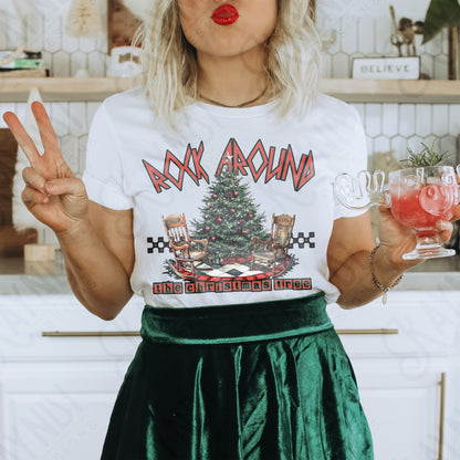 Rock Around the Christmas Tree Sublimation Design PNG Digital Download Printable Christmas