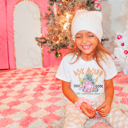 Rock Around the Christmas Tree Pink Sublimation Design PNG Digital Download Printable Christmas