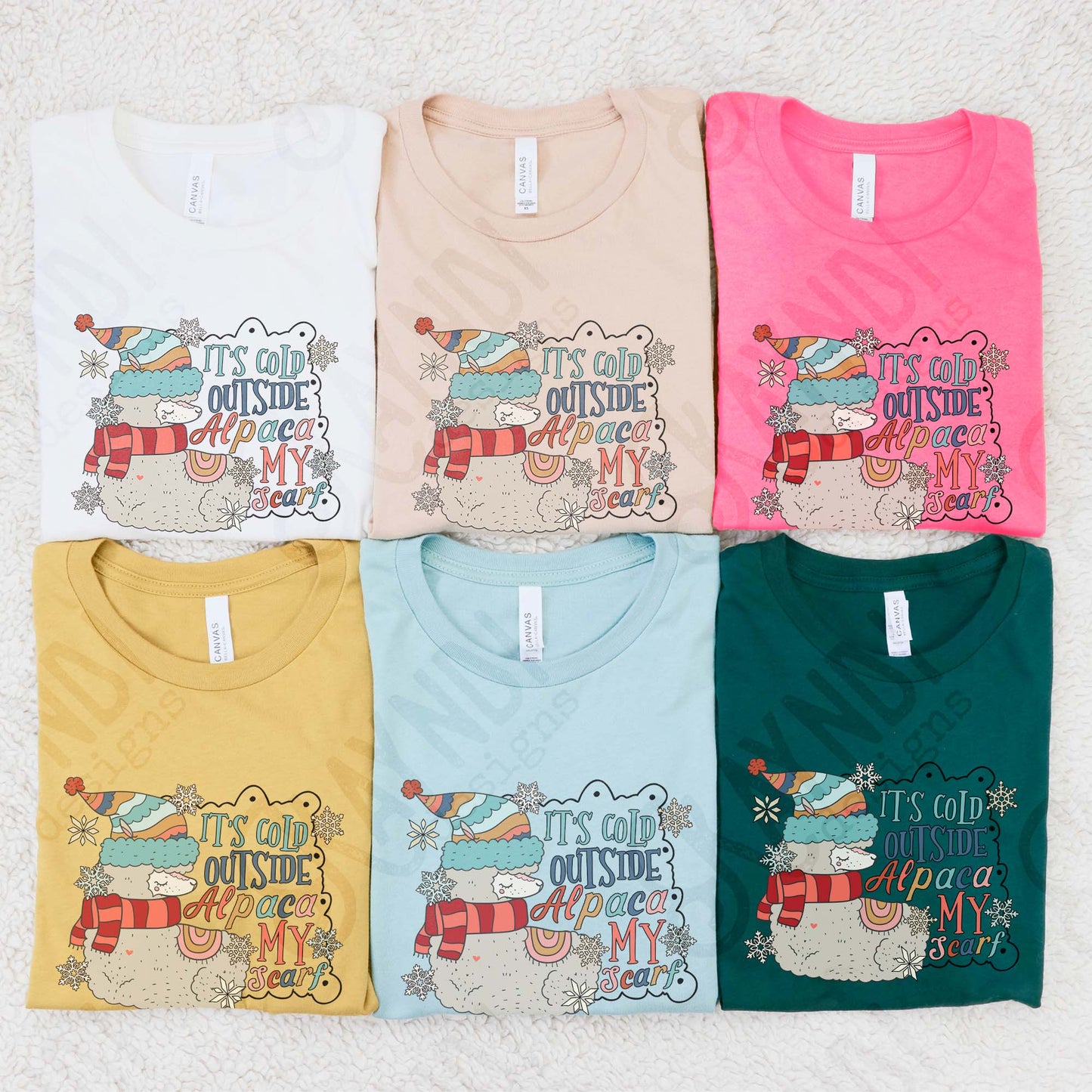 Alpaca My Scarf Sublimation Design PNG Digital Download Winter Funny Snow Cute