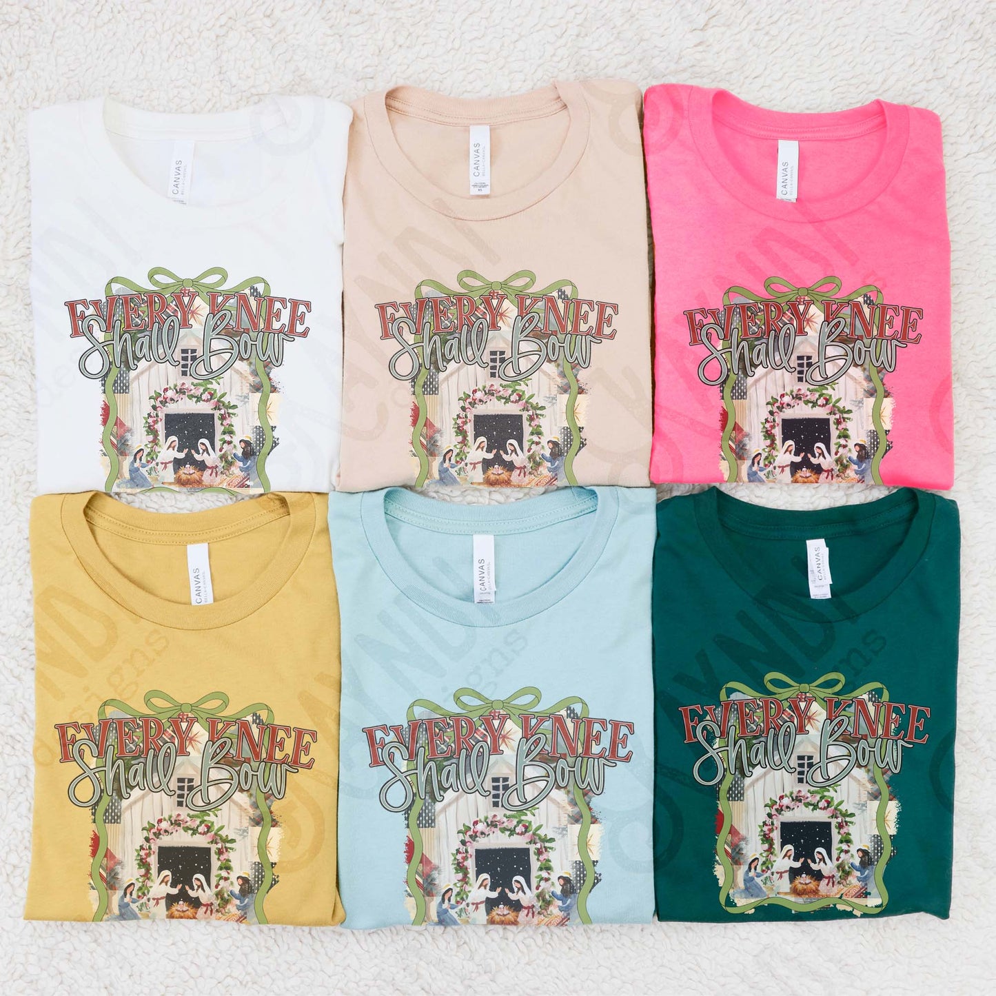 Every Knee Shall Bow Sublimation Design PNG Digital Download Nativity Faith Jesus