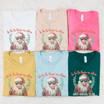Fa La La Leave Me Alone Sublimation Design PNG Digital Downloads DTG Printable Design Cheetah Bubble Gum Pink Santa