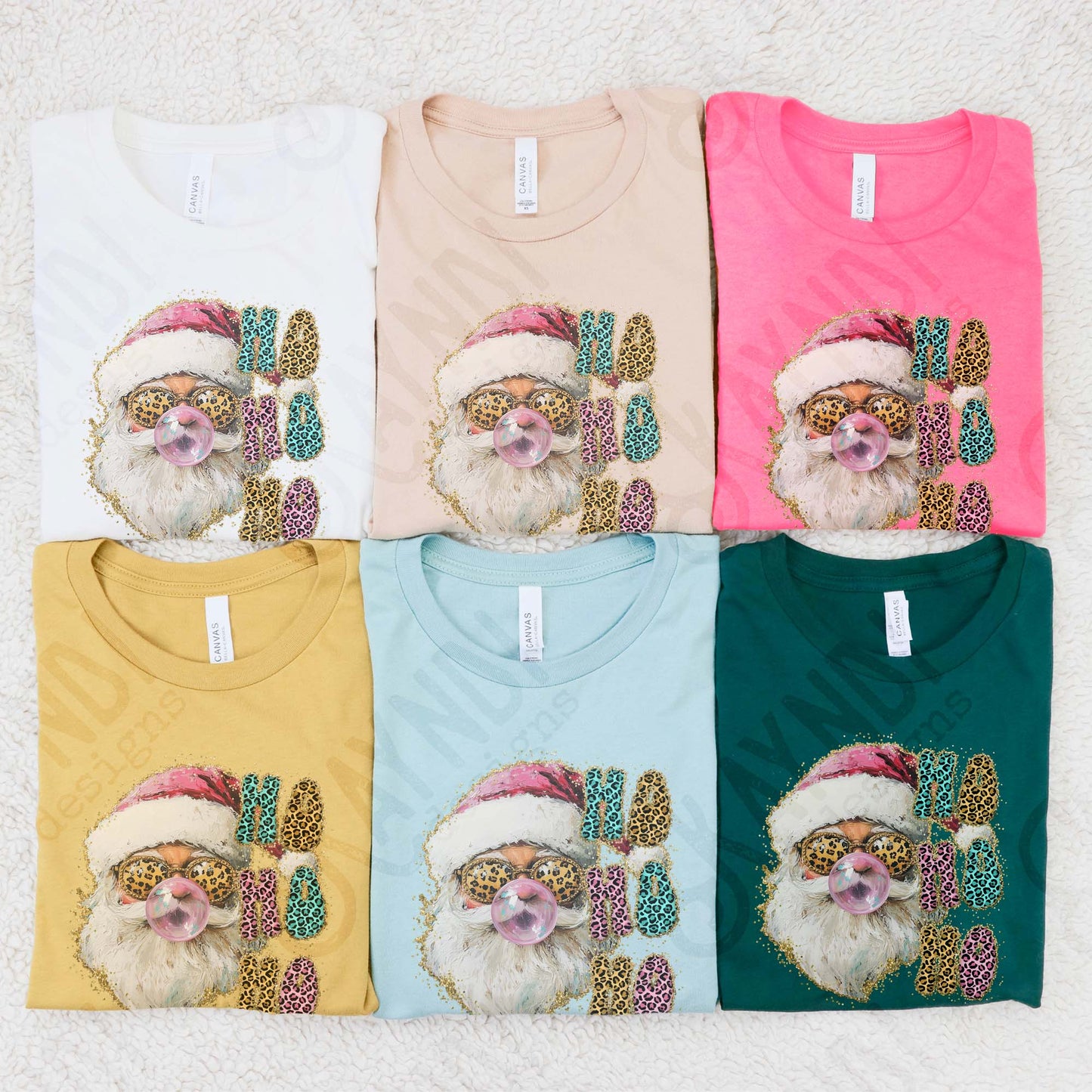 Ho Ho Ho Santa Sublimation Design PNG Digital Downloads DTG Printable Design Cheetah Gold Glitter
