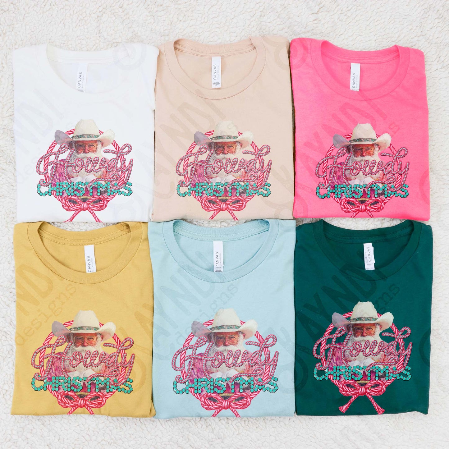 Howdy Christmas Sublimation Design PNG Digital Download Pink Western Cowboy Santa