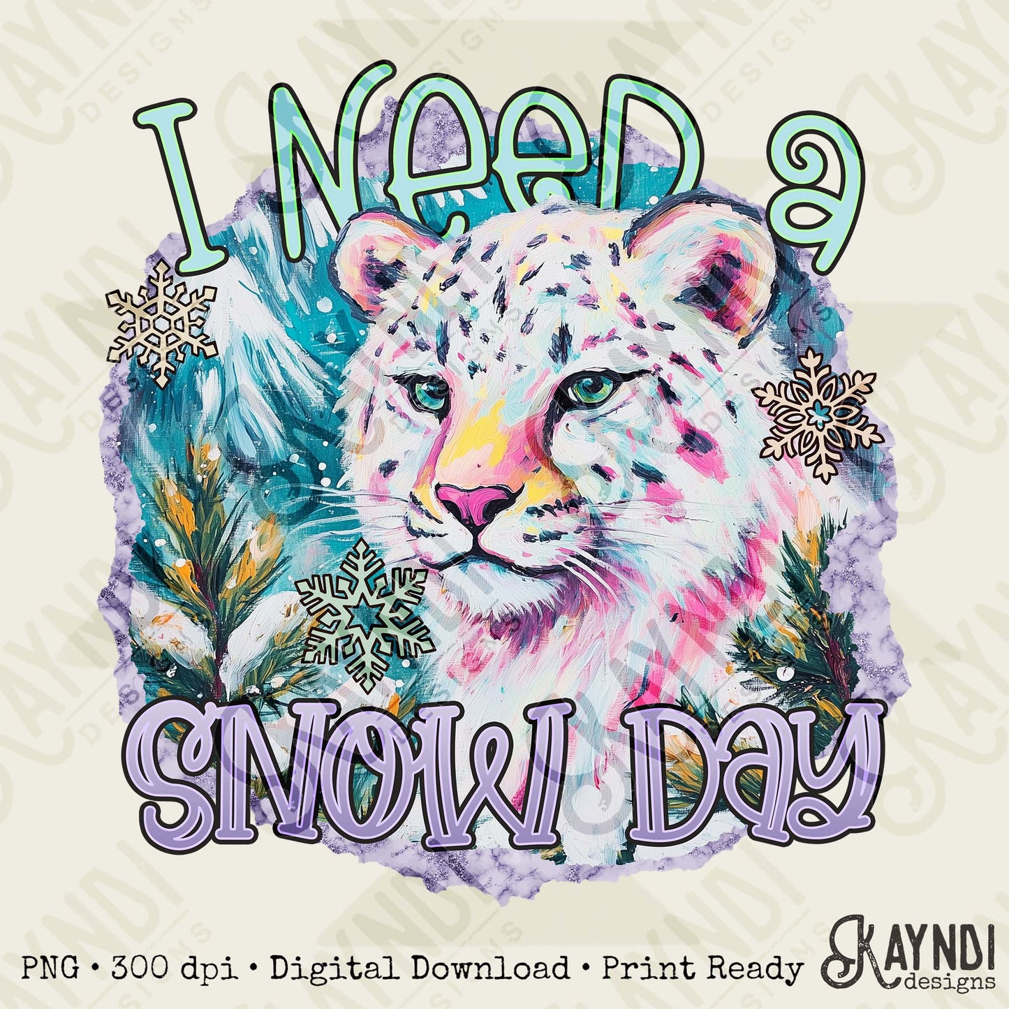 I need a Snow Day Sublimation Design PNG Digital Download Leopard Winter