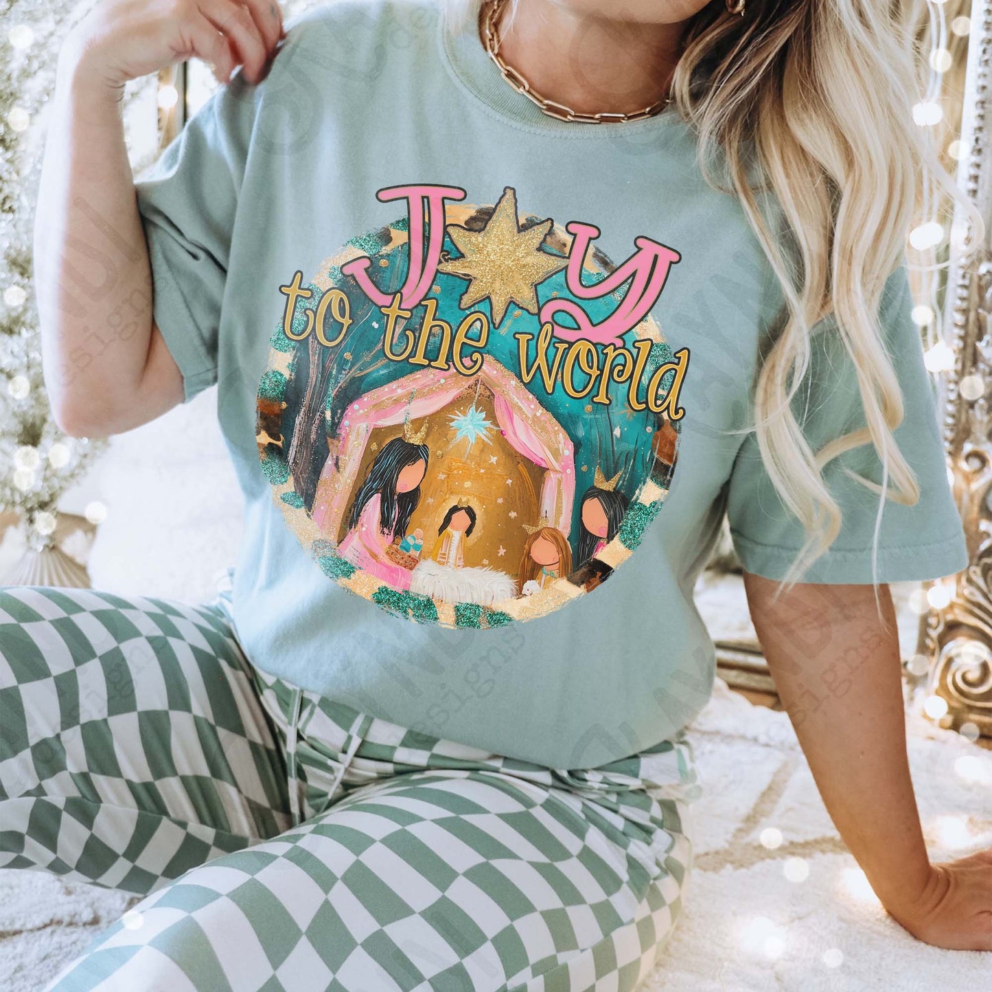 Joy to the World Sublimation Design PNG Digital Download Nativity Faith Jesus