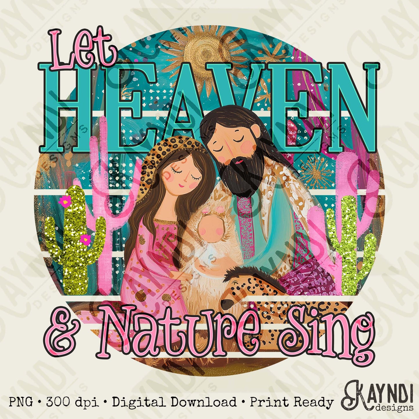 Let Heaven and Nature Sing Sublimation Design PNG Digital Download Nativity Faith Jesus