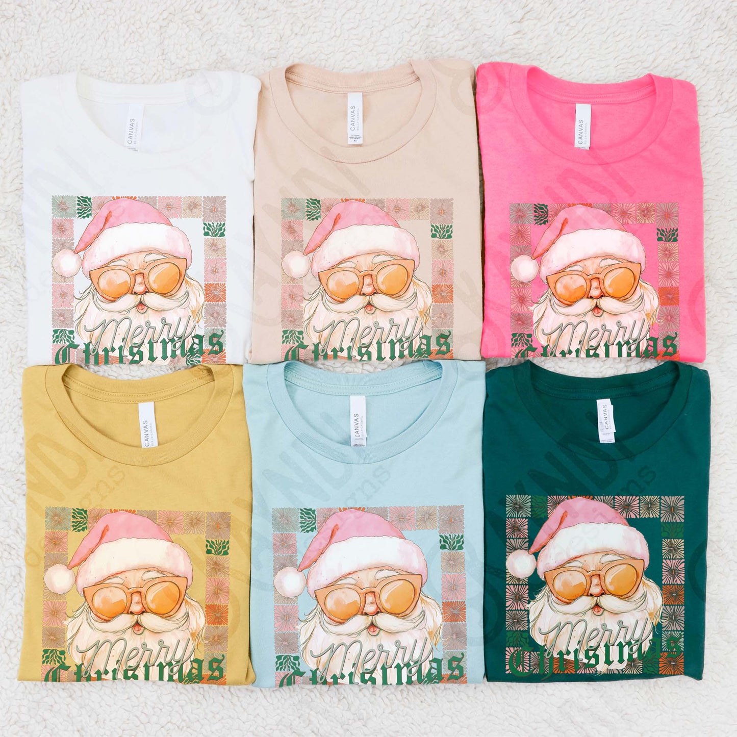 Merry Christmas Sublimation Design PNG Digital Download Pink Santa Flowers