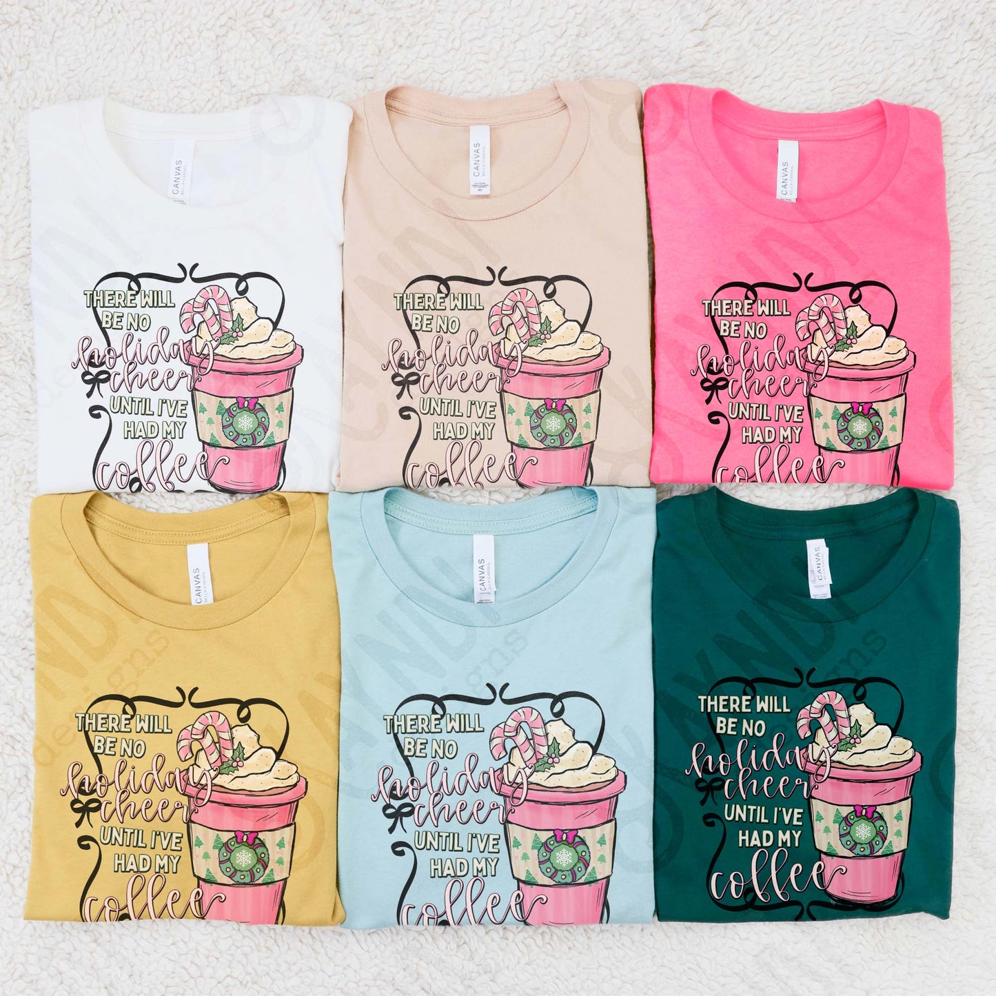 No Holiday Cheer Until I've Had My Coffee Sublimation Design PNG Digital Download Christmas Pink Espresso