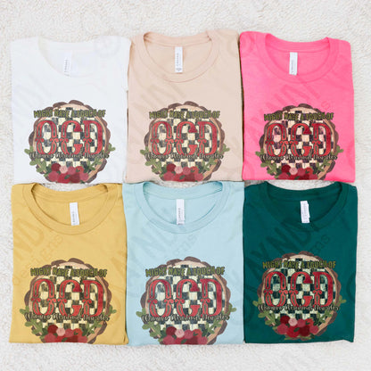 Obsessive Christmas Disorder Sublimation Design PNG Digital Download Christmas Checkered Red