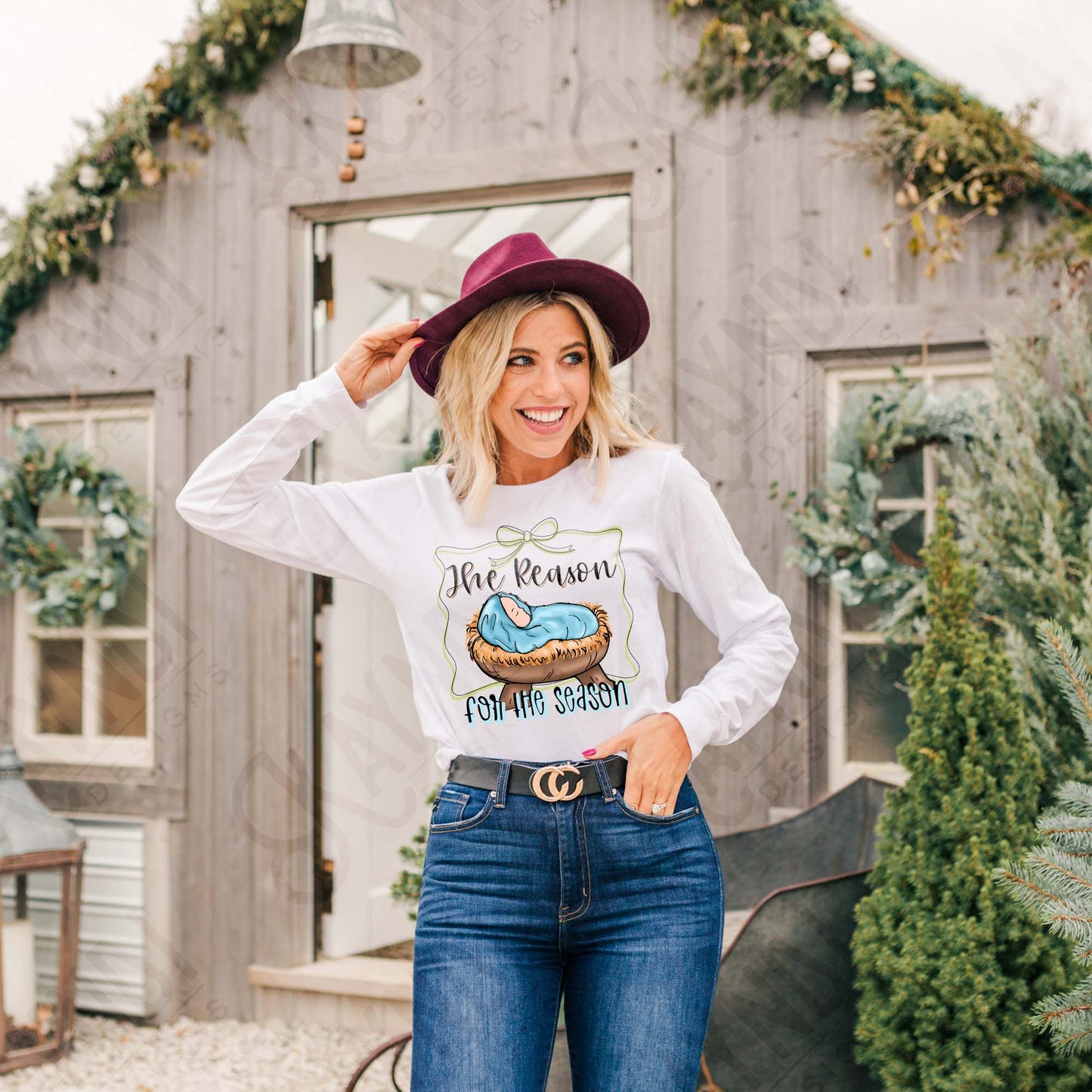 The Reason for the Season Sublimation Design PNG Digital Download Christmas Baby Jesus Nativity