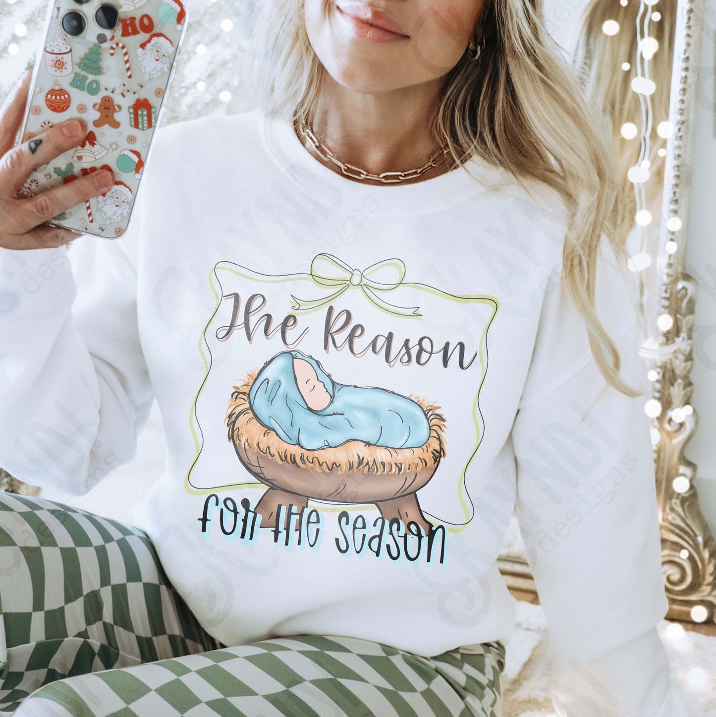 The Reason for the Season Sublimation Design PNG Digital Download Christmas Baby Jesus Nativity