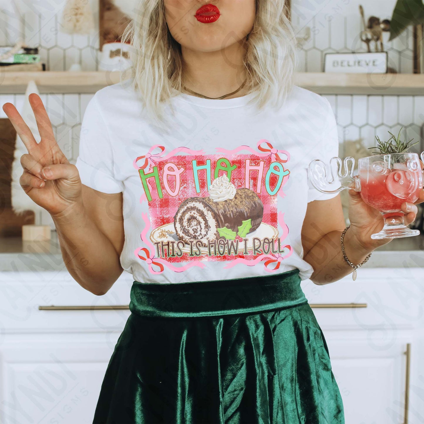 This is How I Roll Sublimation Design PNG Digital Download Christmas Snacks Bows Cake