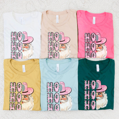 Ho Ho Ho Santa Sublimation Design PNG Digital Download Printable Christmas Western Fun Christmas