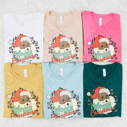 Merry Christmas Santa 4 Sublimation Design PNG Digital Download Printable Christmas Cheetah