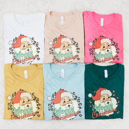 Merry Christmas Santa 6 Sublimation Design PNG Digital Download Printable Christmas Cheetah