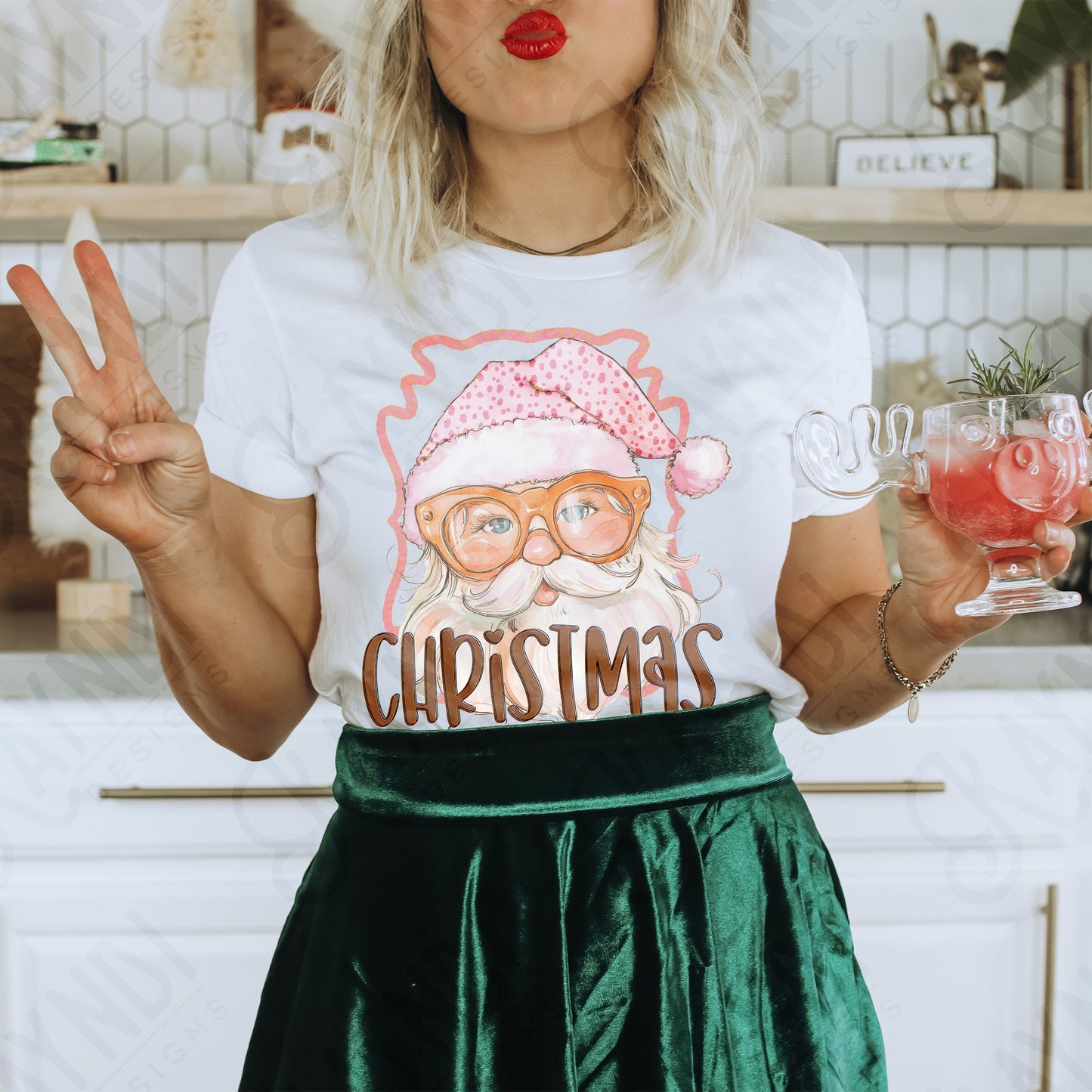 Most Magical Time of th Year Sublimation Design PNG Digital Download Printable Christmas Santa Pink