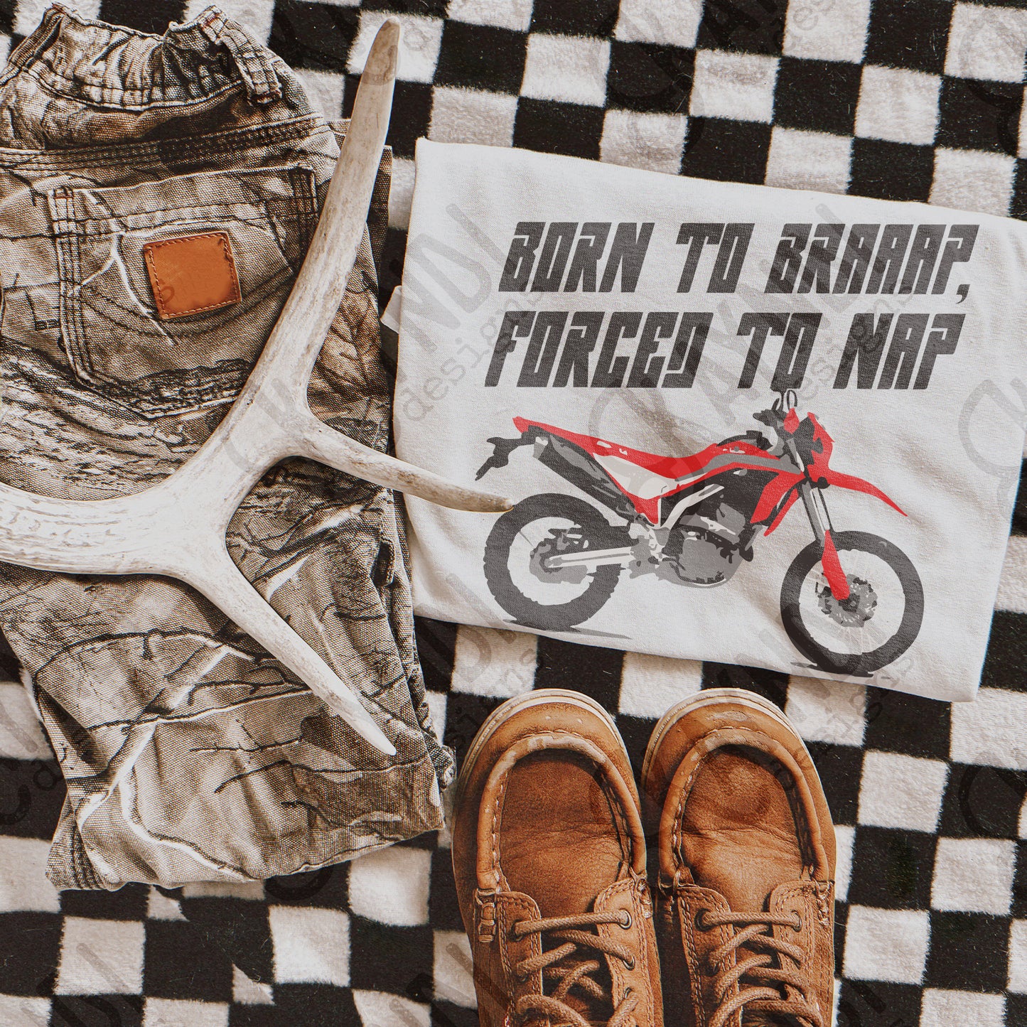 Born to Braaap Forced to Nap Sublimation Design PNG Digital Download Motocross Baby Dirtbike