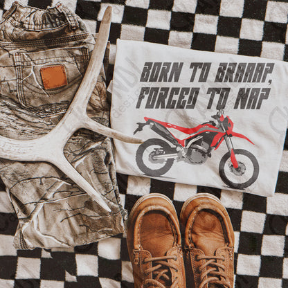 Born to Braaap Forced to Nap Sublimation Design PNG Digital Download Motocross Baby Dirtbike