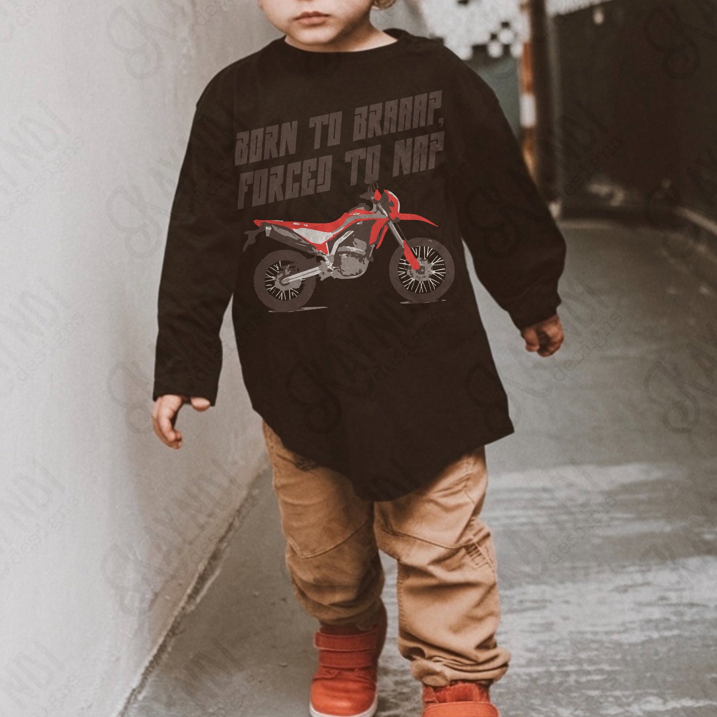 Born to Braaap Forced to Nap Sublimation Design PNG Digital Download Motocross Baby Dirtbike