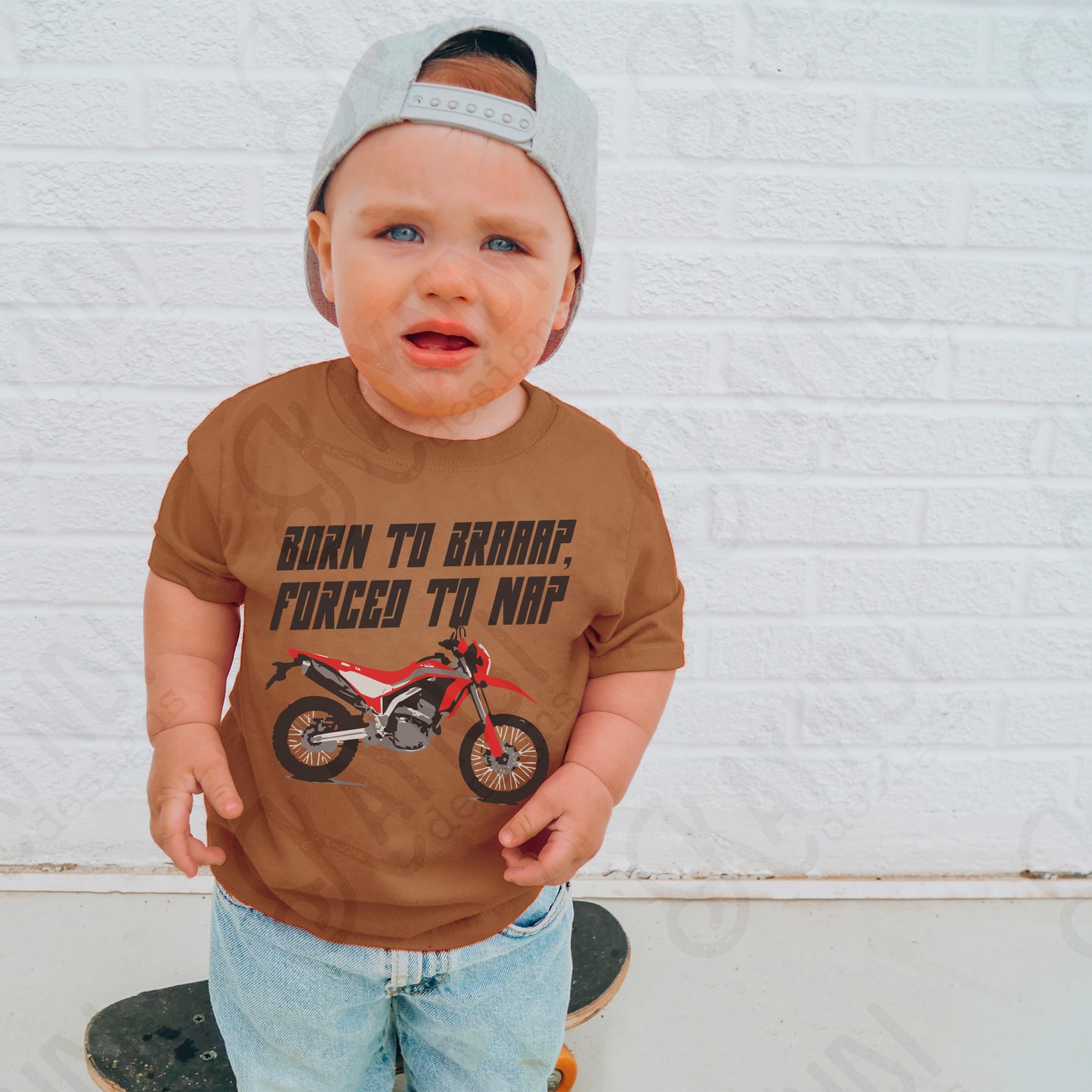 Born to Braaap Forced to Nap Sublimation Design PNG Digital Download Motocross Baby Dirtbike