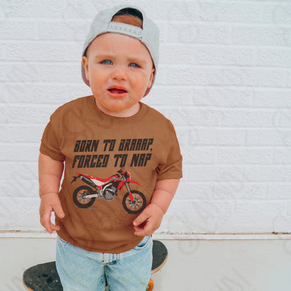 Born to Braaap Forced to Nap Sublimation Design PNG Digital Download Motocross Baby Dirtbike