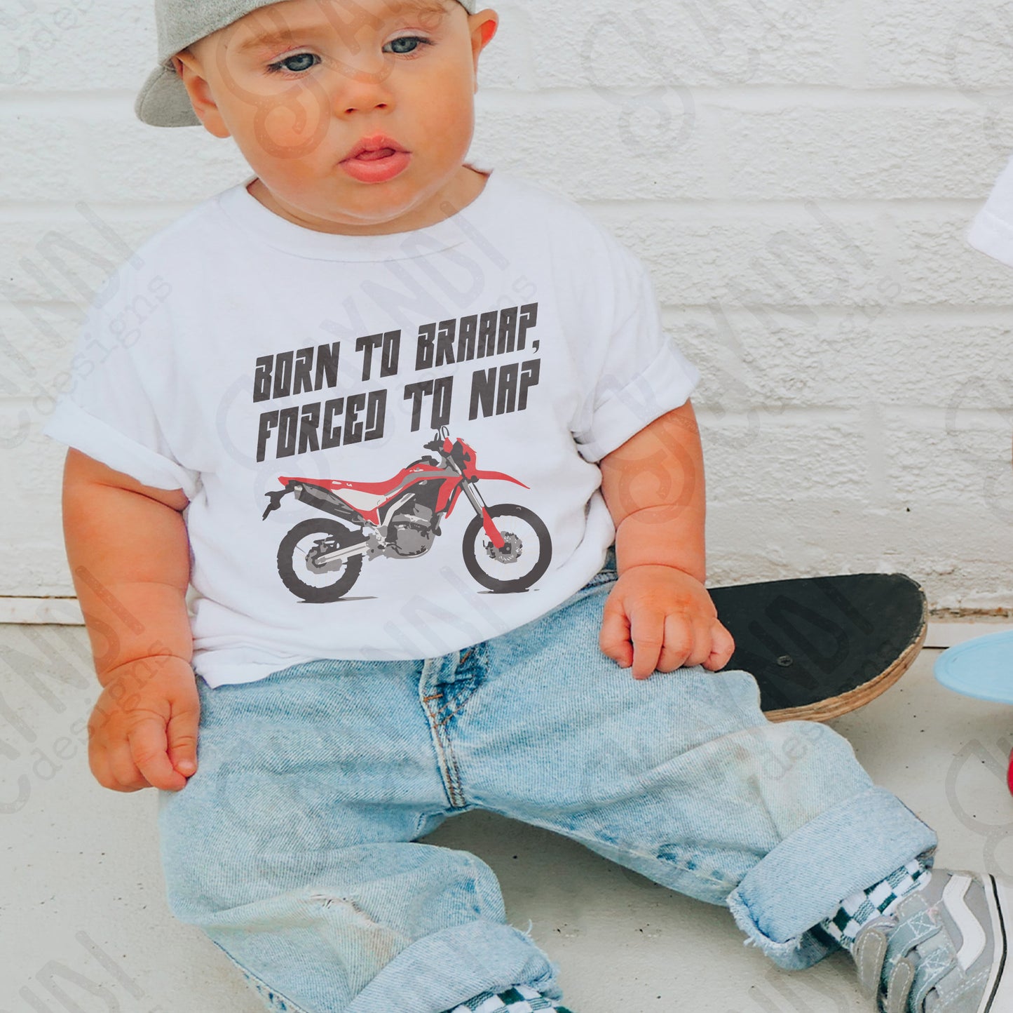 Born to Braaap Forced to Nap Sublimation Design PNG Digital Download Motocross Baby Dirtbike