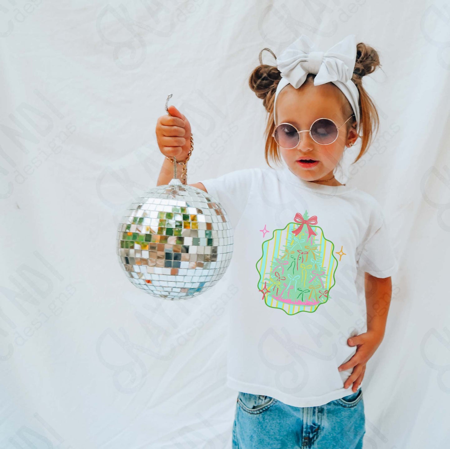 Christmas Tree Bow Sublimation Design PNG Digital Download Christmas Cute Stripes Bows Stars