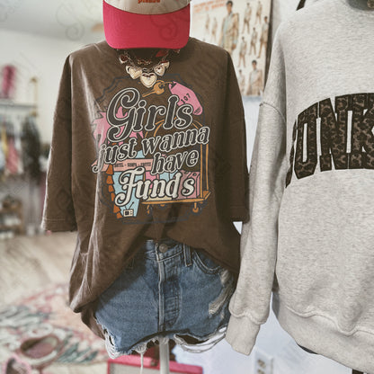 Girls Just Wanna Have Funds Sublimation Design PNG Digital Download Girly Preppy
