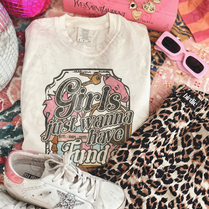 Girls Just Wanna Have Funds Sublimation Design PNG Digital Download Girly Preppy