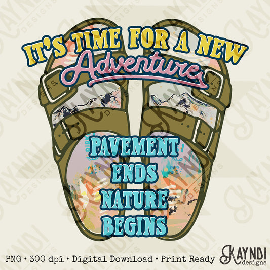 It's Time for a New Adventure Sublimation Design PNG Digital Download Travel Wilderness