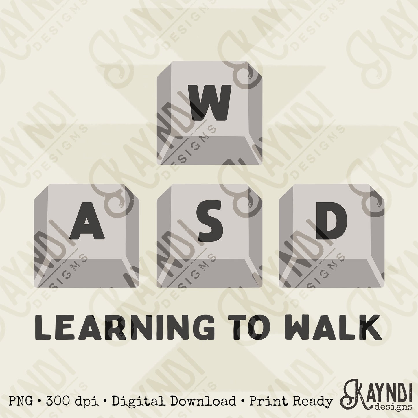 Learning to Walk Sublimation Design PNG Digital Download Gamer Baby Keyboard