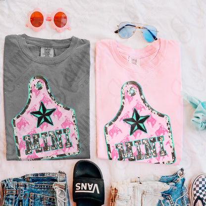 Mini Sublimation Design PNG Digital Download Cowgirl Rodeo Cowprint Tag