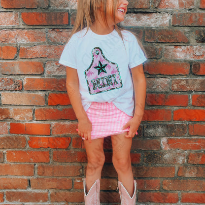 Mini Sublimation Design PNG Digital Download Cowgirl Rodeo Cowprint Tag