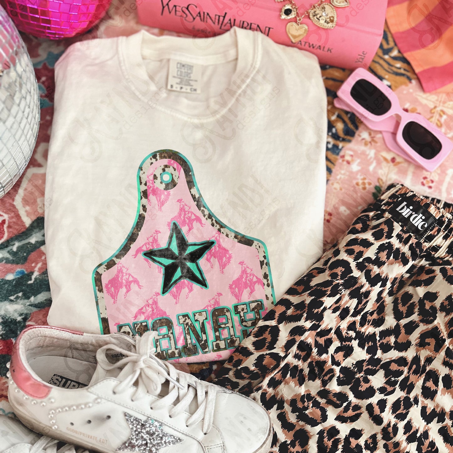 NayNay Sublimation Design PNG Digital Download Cowgirl Rodeo Cowprint Tag