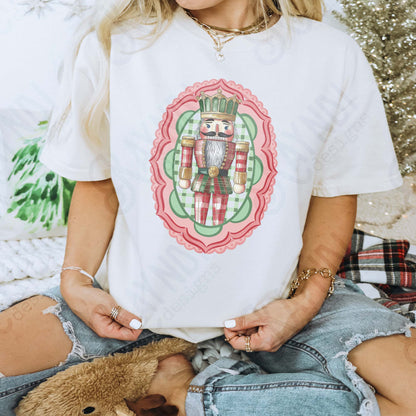 Nutcracker Red Sublimation Design PNG Digital Download Plaid Red Green Lace