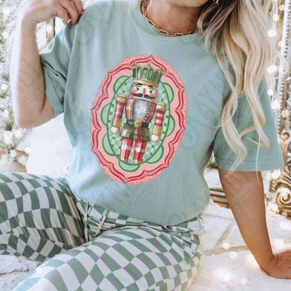 Nutcracker Red Sublimation Design PNG Digital Download Plaid Red Green Lace
