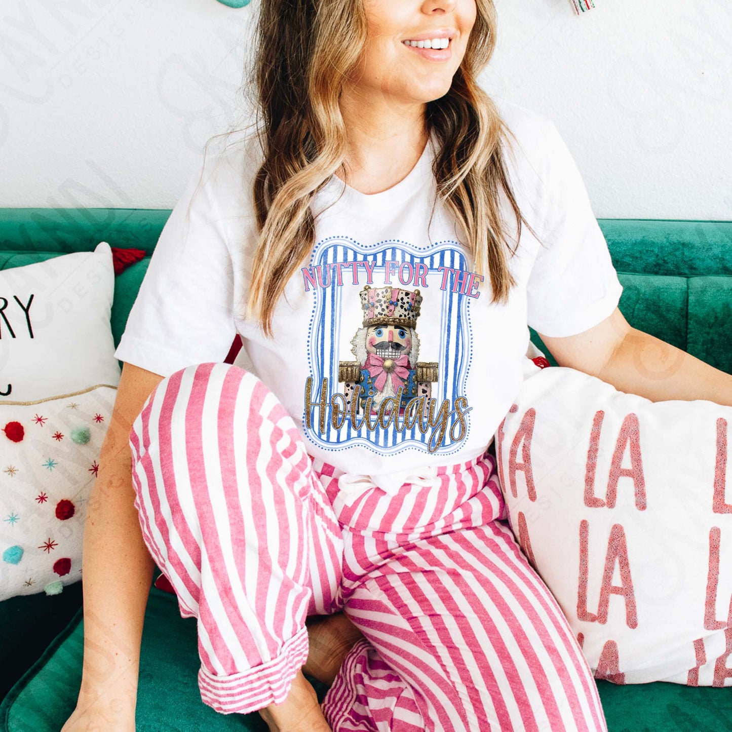 Nutty for the Holidays Sublimation Design PNG Digital Download Cheetah Nutcraker Pink Blue