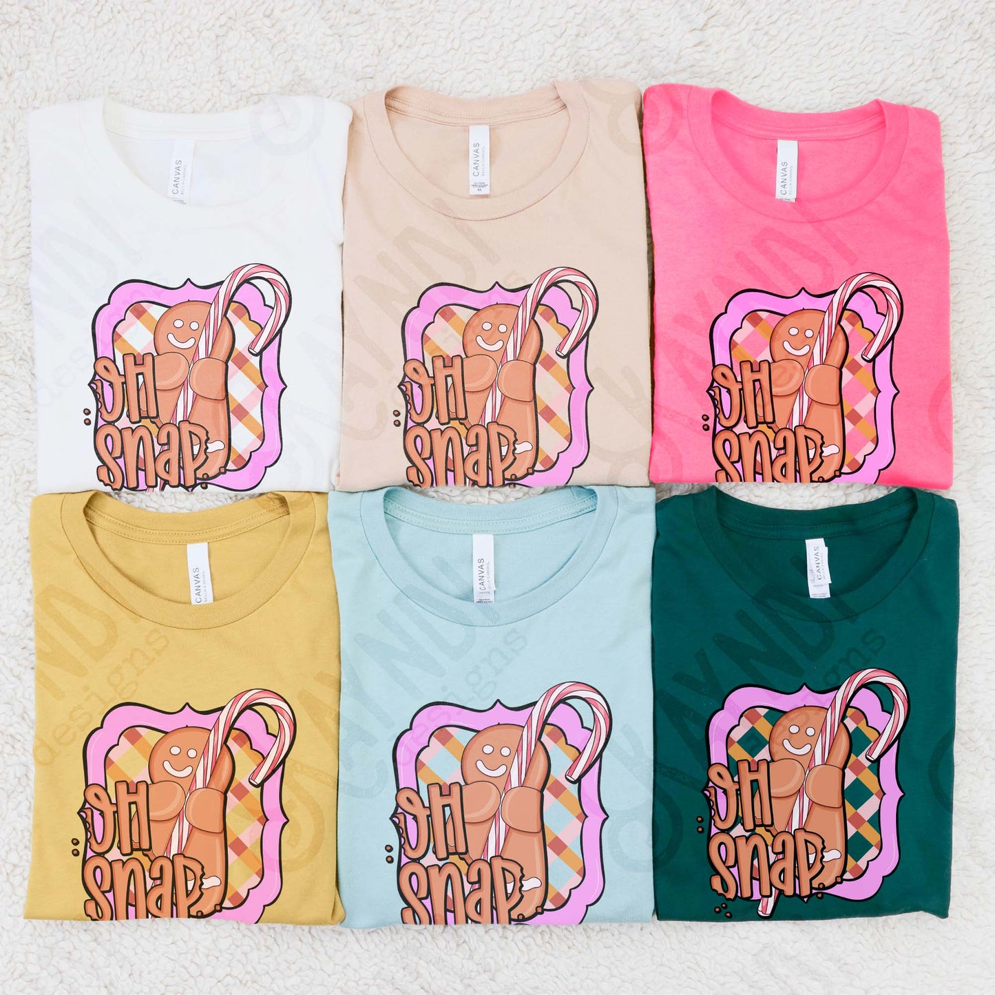 Oh Snap Sublimation Design PNG Digital Download Christmas Cute Gingerbread Candy Cane