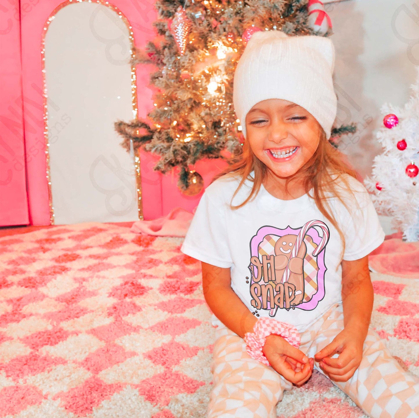 Oh Snap Sublimation Design PNG Digital Download Christmas Cute Gingerbread Candy Cane