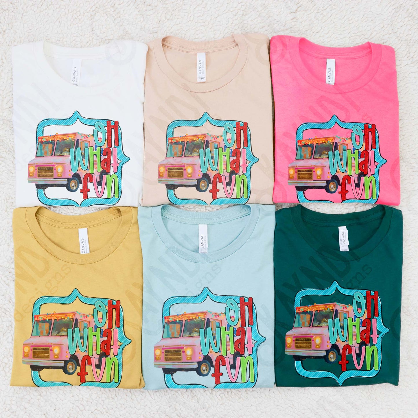 Oh What Fun Sublimation Design PNG Digital Download Christmas Shipping Delivery Truck Lights