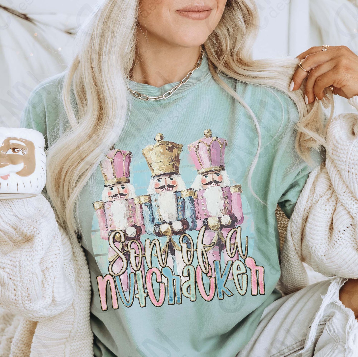 Son of a Nutcracker Sublimation Design PNG Digital Download Cheetah Nutcraker Pink Blue