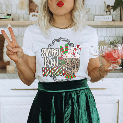 Sweet but Twisted 1 Sublimation Design PNG Digital Download Cheetah Christmas Drink