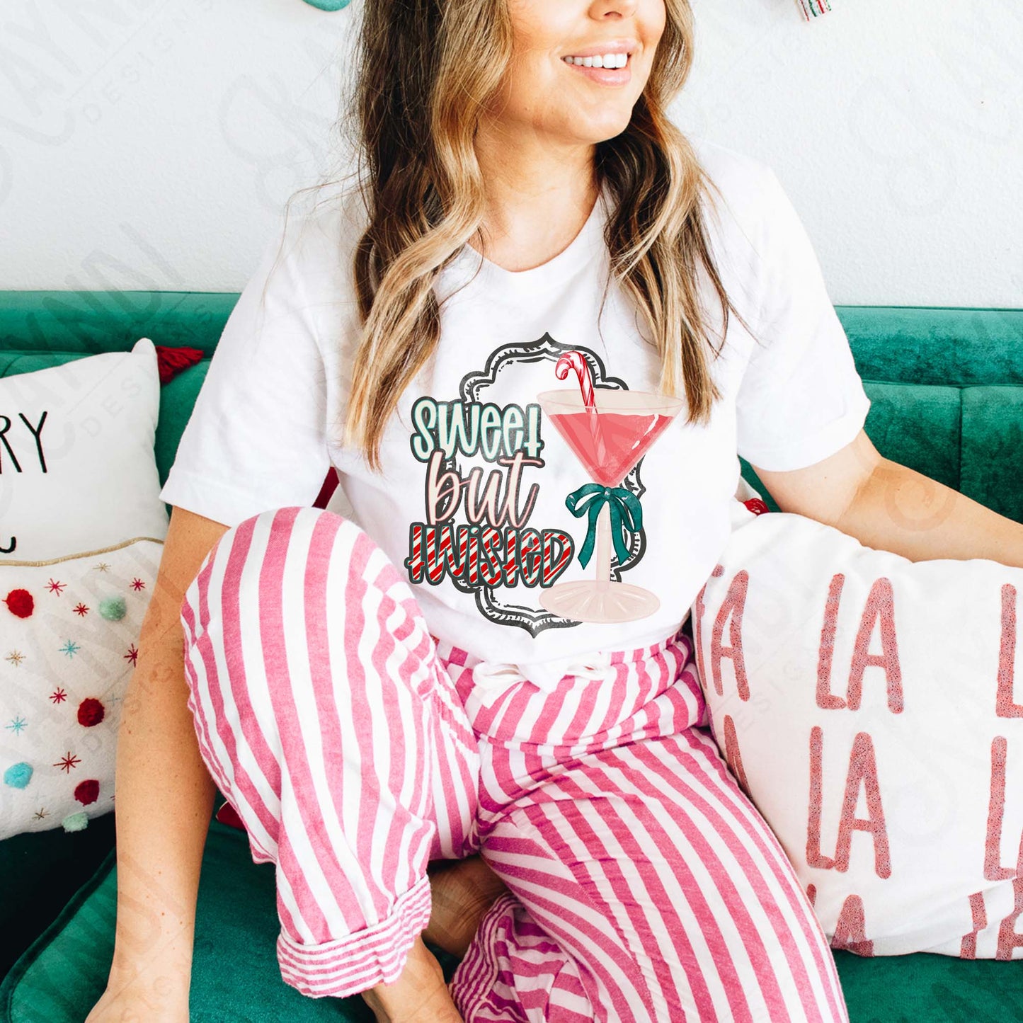 Sweet but Twisted 2 Sublimation Design PNG Digital Download Candy Cane Christmas Martini