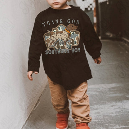 Thank God I'm a Southern Boy Dog Sublimation Design PNG Digital Download Hunting Outdoors Camo