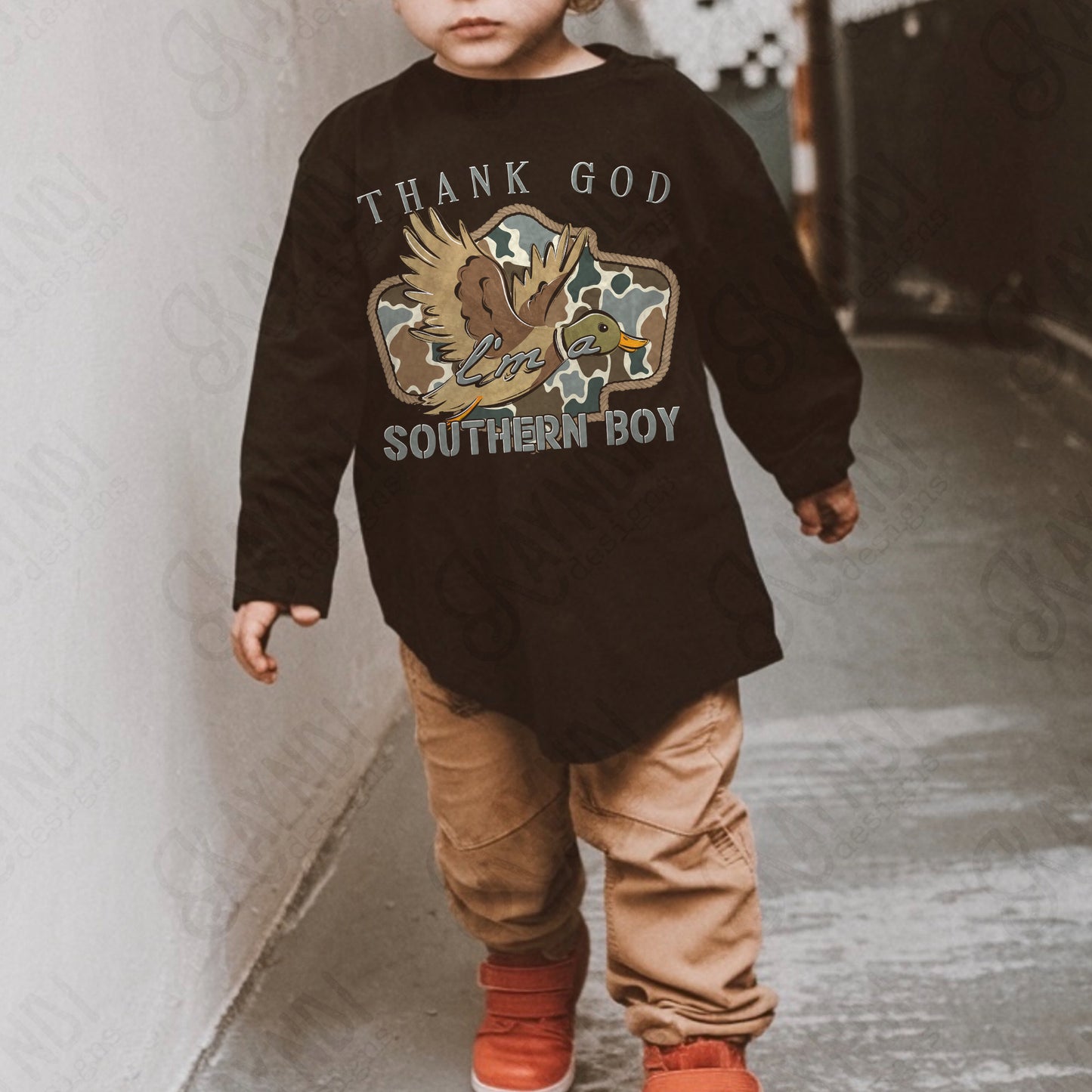 Thank God I'm a Southern Boy Duck Sublimation Design PNG Digital Download Hunting Outdoors Camo