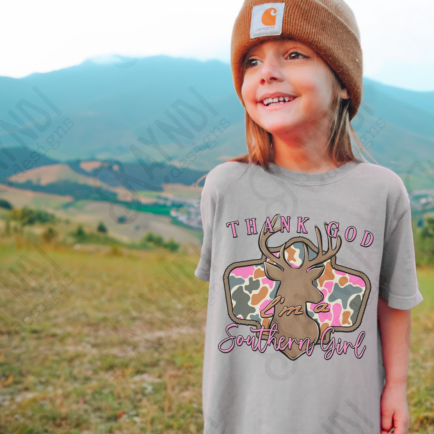 Thank God I'm a Southern Girl Deer Sublimation Design PNG Digital Download Hunting Outdoors Pink Camo