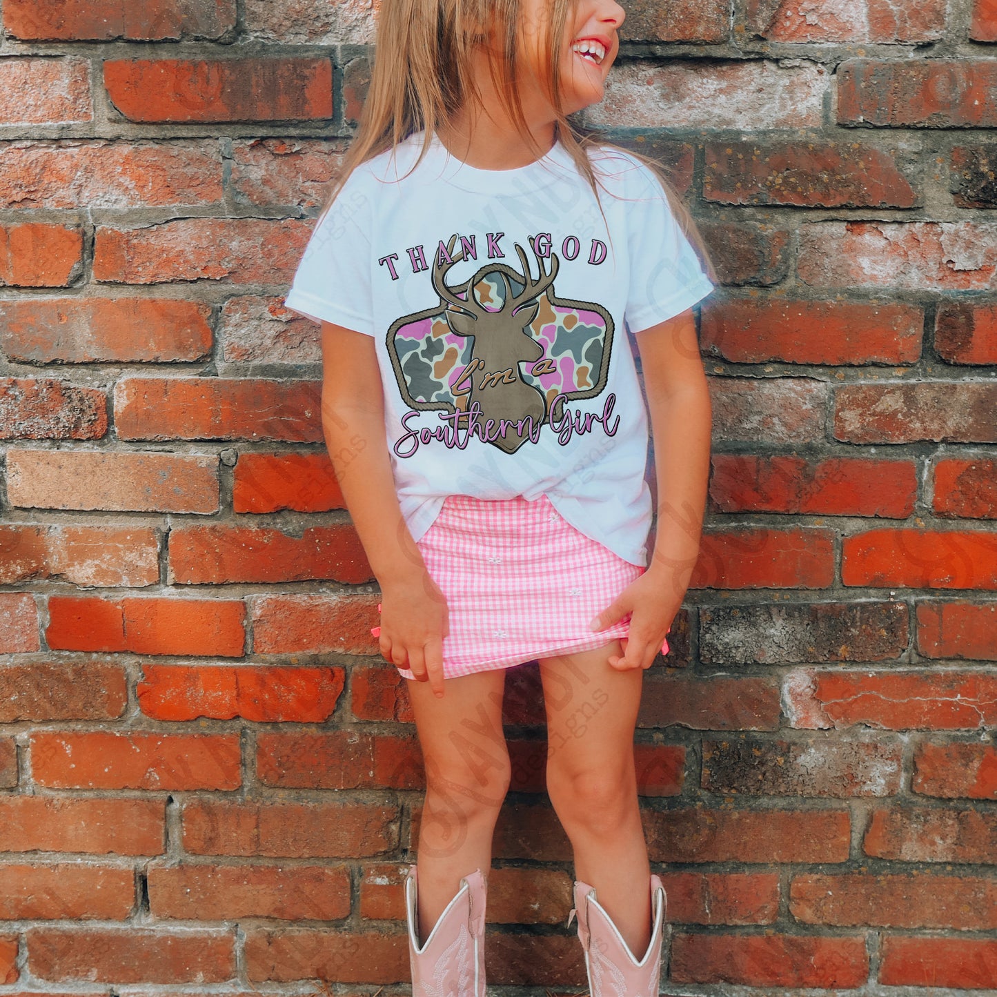 Thank God I'm a Southern Girl Deer Sublimation Design PNG Digital Download Hunting Outdoors Pink Camo